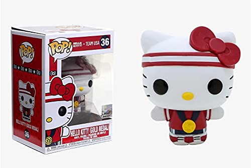 Figura de acción con medalla de oro de Hello Kitty Pop #36 del equipo de deportes de Estados Unidos (con protector EcoTek Pop y tarjeta de arte adicional)