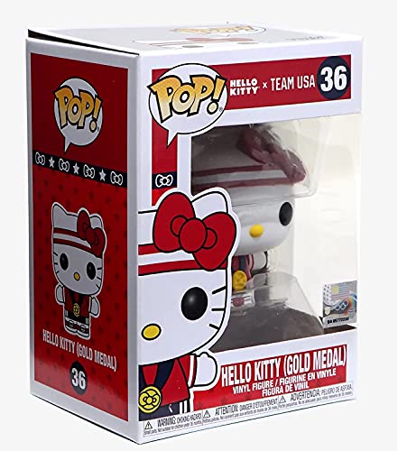 Figura de acción con medalla de oro de Hello Kitty Pop #36 del equipo de deportes de Estados Unidos (con protector EcoTek Pop y tarjeta de arte adicional)