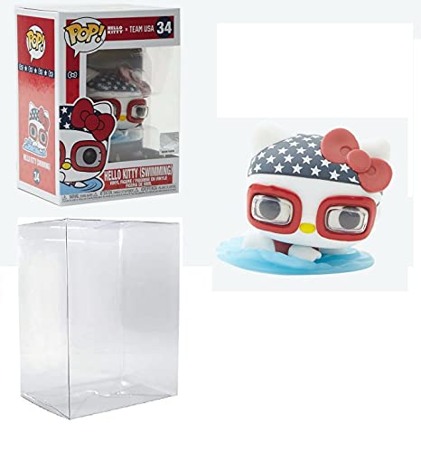 Figura de acción de Hello Kitty Swimming Pop #34 Pop Sports Team USA (lleno de EcoTek Pop Protector y tarjeta de arte adicional)