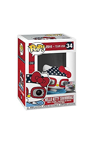 Figura de acción de Hello Kitty Swimming Pop #34 Pop Sports Team USA (lleno de EcoTek Pop Protector y tarjeta de arte adicional)