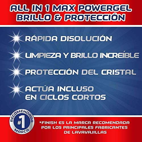 Finish All in 1 Max Power Gel Higiene, Detergente Gel para el Lavavajilla - 35 lavados