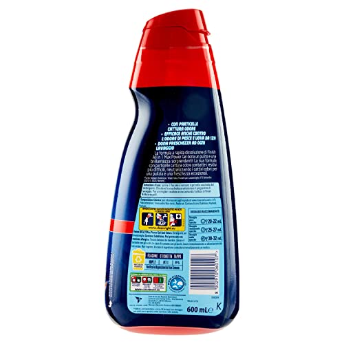 Finish Powergel - Gel detergente para lavavajillas líquido, multiacción, antiolor, paquete de 30 lavados – 700 g