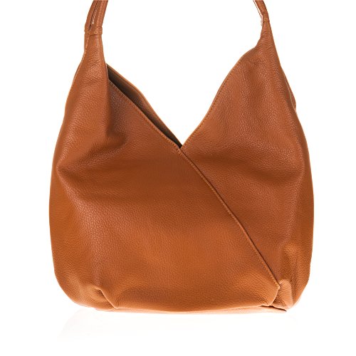 Firenze Artegiani Bolso Shopping Bag de Mujer en Piel auténtica, Acabado Savage, 36 cm, Cuero