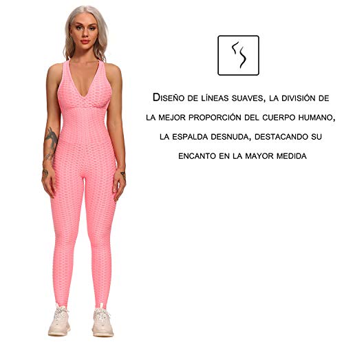 FITTOO Mallas Pantalones Deportivos Leggings Mujer Yoga de Alta Cintura Elásticos y Transpirables para Yoga Running Fitness con Gran Elásticos1370 Rosa S