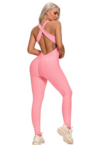 FITTOO Mallas Pantalones Deportivos Leggings Mujer Yoga de Alta Cintura Elásticos y Transpirables para Yoga Running Fitness con Gran Elásticos1370 Rosa S