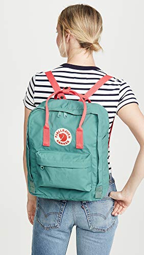 Fjällräven Kånken - Mochila, Unisex, Verde (Frost Green-Peach Pink), 38 x 27 x 13 cm