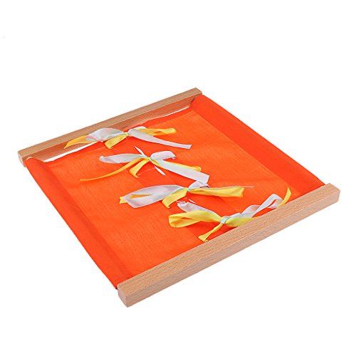 FLAMEER 3 Lotes Marco Ropa de Madera Montessori Juguetes Educativos Despertadores para Niños Bebé Vestir Botón / Cremallera - 4 pcs (Naranja Rosado Púrpura Azul)