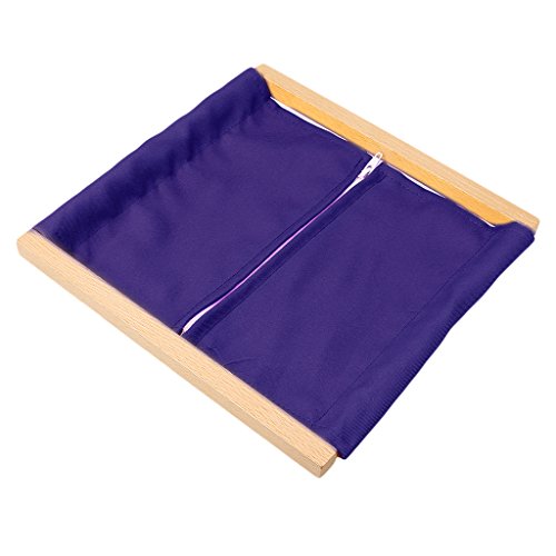 FLAMEER 3 Lotes Marco Ropa de Madera Montessori Juguetes Educativos Despertadores para Niños Bebé Vestir Botón / Cremallera - 4 pcs (Naranja Rosado Púrpura Azul)