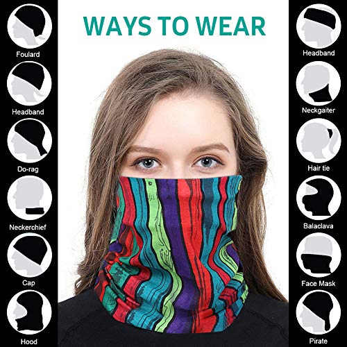 flintronc Pañuelos Cabeza Elástica,6 Piezas Multifunción Bufand Bandana con 6 Colores, Resistente al Viento Transpirable, Protección UV Tubular Pañuelo para El Cuello para Ciclismo, Senderismo