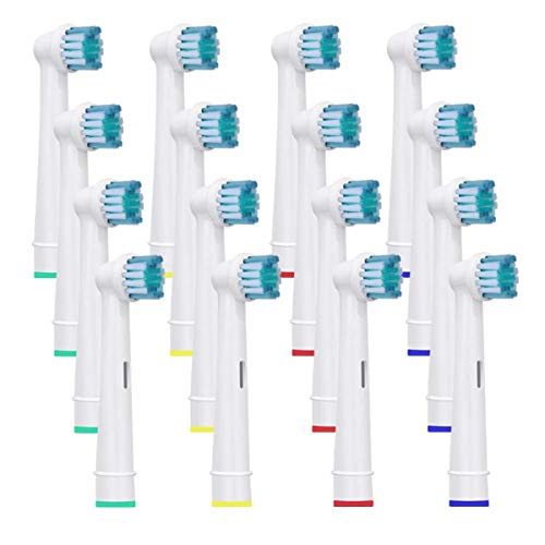 FLM Precision Clean EB17-4 - Cabezal de recambio para cepillo de dientes eléctrico compatibles con Braun Oral B, 16 unidades