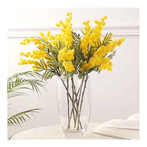 Flor Artificial 38 cm Fake Acacia Flores Artificiales Amarillo Mimosa Spray Cherry Fruit Ramificación Boda Casa Decoración Floya Floya Flores Artificiales y secas, Hogar y jardín, Flores Artificiales