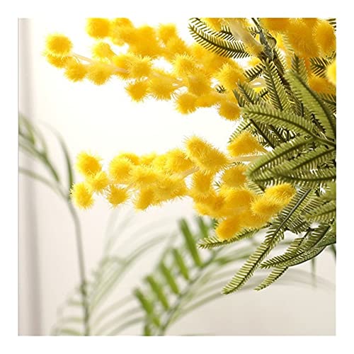 Flor Artificial 38 cm Fake Acacia Flores Artificiales Amarillo Mimosa Spray Cherry Fruit Ramificación Boda Casa Decoración Floya Floya Flores Artificiales y secas, Hogar y jardín, Flores Artificiales