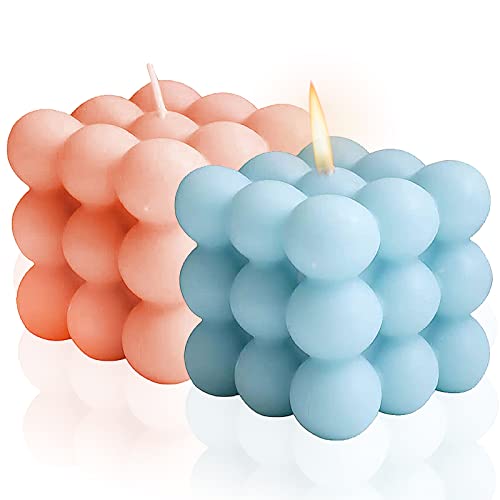 Fmlkic Vela Perfumada De Burbujas,Vela Aromática 3D Cube Candle,Cera Natural Aromaterapia Pequeñas Velas Perfumadas Relajantes Regalo De Cumpleaños Decoración Para El Hogar Vela (2Colores)