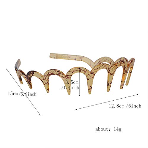 Fodattm 2 diademas de plástico con dientes de tiburón Zig Zag para el pelo de las mujeres, accesorios para el pelo (D#)