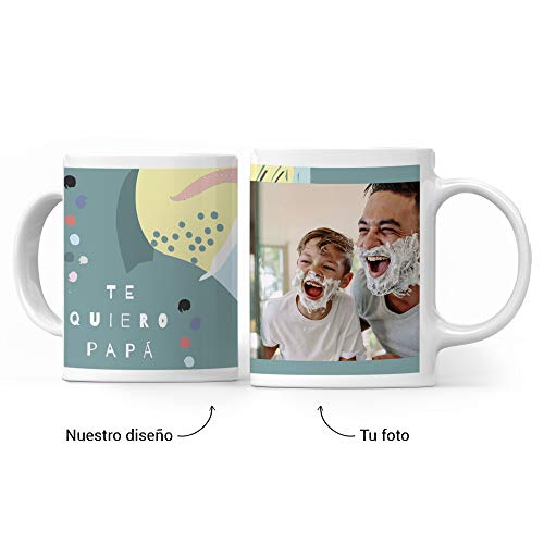 Fotoprix Taza Personalizada con Foto para Papá | Regalo Original día del Padre | Varios diseños Disponibles. (Diseño: Padre 4)