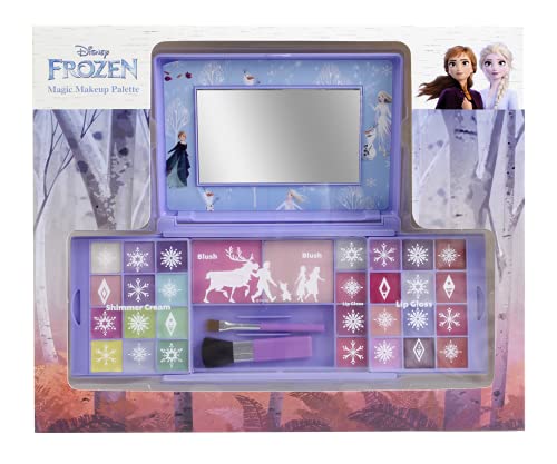 Frozen Beauty Palette, Set de Maquillaje de Frozen para un Cambio de Imagen Divertido, Kit de Maquillaje con Accesorios Coloridos, Juguetes y Regalos para Niños y Niñas