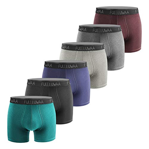 Fullluwaa Bóxer (Pack de 6) Hombre Algodón Calzoncillos-L