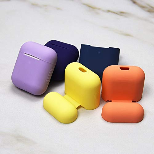 Funda AirPods Silicona Compatible con AirPods 2 & 1, KOKOKA Fundas Protectora de Silicona para AirPods LED Frontal Visible, Funciona con Carga inalámbrica, Negro