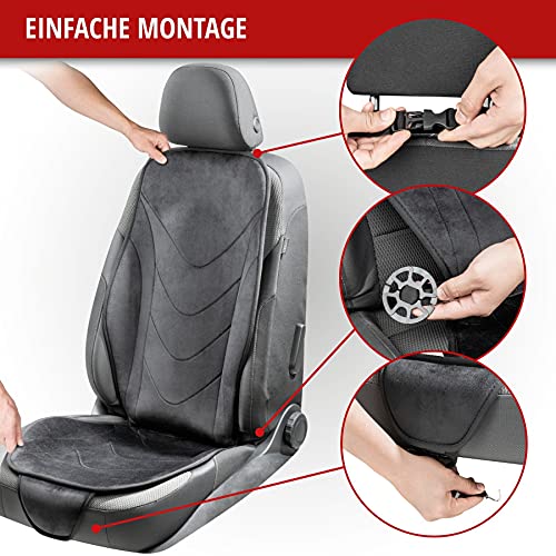 Funda de asiento de coche WALSER Air Flow, funda de asiento ergonómica, protección lumbar, funda de asiento universal para coches, color: negro 13983