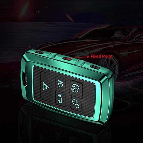 Funda para llave de coche de ontto para Range Rover Velar Evoque Land Rover Discovery 5 Sport Jaguar E-Pace 2018 2019 con llavero de TPU suave color verde