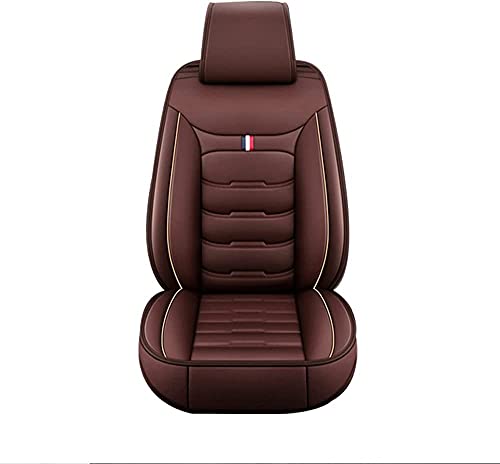 Fundas para Asientos de Coche para Jaguar F-Pace 2016-2021 Cuero Impermeable Compatible con Bolsas Aire Color Café