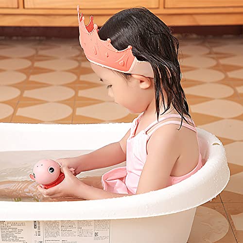 FUSACONY Gorro de Ducha Bebé, Ajustable para Gorro de Ducha para Bebés Gorro de Baño para Bebés, Protege Los ojos y las orejas para Niños,Visera Baño Bebé, de 6 Meses a 9 Años (Rosa)