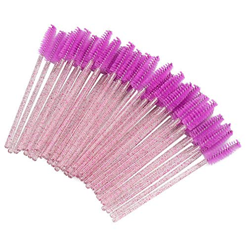 G2PLUS 100PCS Desechables Cepillos de Pestañas,Rimel Cepillos,de Maquillaje Pinceles Aplicadores para Maquillaje de Cejas,Cepillo pestañas Crystal Rod