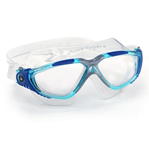 Gafas de natación de Aqua Sphere, unisex, hechas en Italia, modelo «Vista», Gafas, Vista, Clear Lens / Aqua