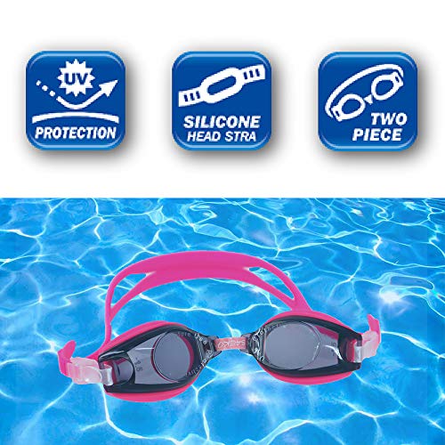 Gafas De Natación Ópticas Correctivas Para Niños | Corrección Negativa & Positiva De Miopía Y Presbicia | Disponibles Para Niños En Color Azul & Rosa | De Sport World Vision