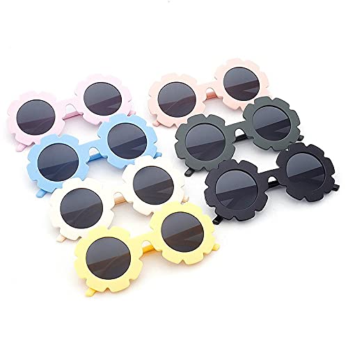 Gafas de Sol Girasol Cute Baby Flower Dibujos Animados Moda Coloridos Niños Pétalos Gafas Gafas De Sol Lightblue