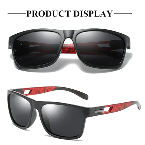 Gafas de sol polarizadas Hombre Mujere Retro/Aire libre Deportes Golf Ciclismo Pesca Senderismo 100% protección UVA gafas unisex golf conducción Gafas gafas de sol (transparente Marco/Negro Lente)