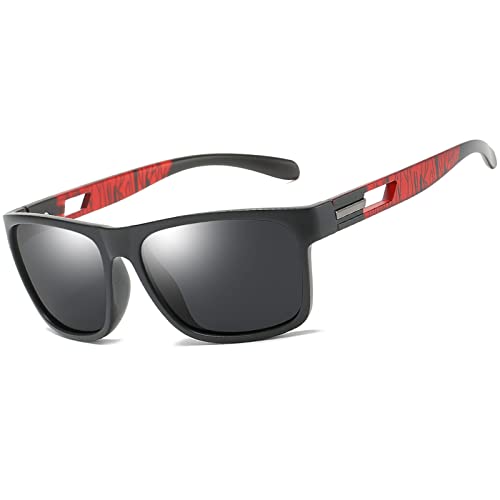 Gafas de sol polarizadas Hombre Mujere Retro/Aire libre Deportes Golf Ciclismo Pesca Senderismo 100% protección UVA gafas unisex golf conducción Gafas gafas de sol (transparente Marco/Negro Lente)