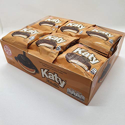 Galletas PUIG KATY VAINILLA Venezuela, galleta rellena de vainilla cubierta de chocolate (24 galletas individuales en caja)