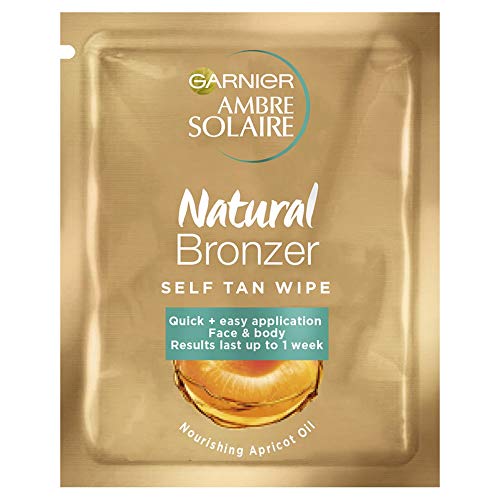 Garnier Ambre Solaire No Streaks Bronzer Self Tanning Wipe 5.6ml for Face & Body