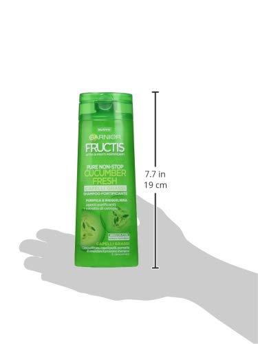 Garnier Fructis – Champú fortificante para cabellos grasos – Purifica y equilibra el cuero cabelludo – 250 ml – [paquete de 4]