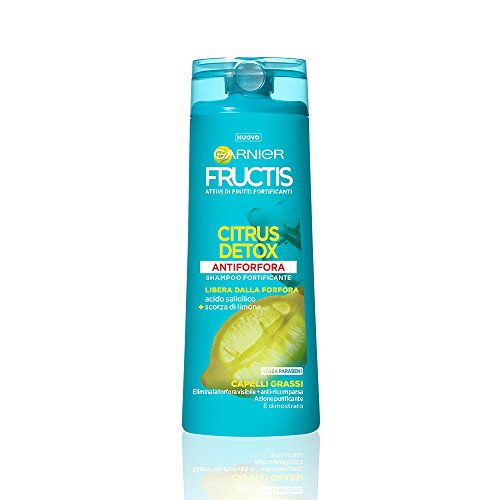 Garnier Fructis Citrus Detox Champú Anticaspa para Cabello grasas, 250 ml