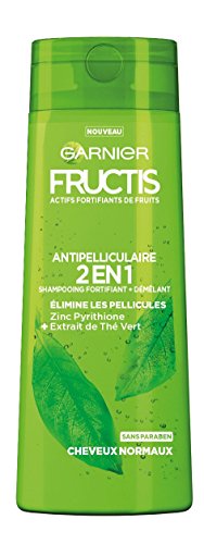 Garnier Fructis Color Resist - Champú fortificante anticaspa 2 en 1 para cabello normal, 250 ml, 4 unidades