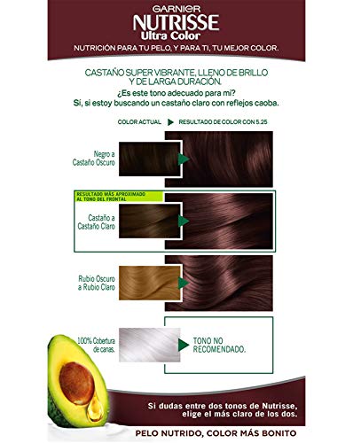 Garnier Nutrisse Creme coloración permanente con mascarilla nutritiva de cuatro aceites - Castaño Claro Caoba 5.25