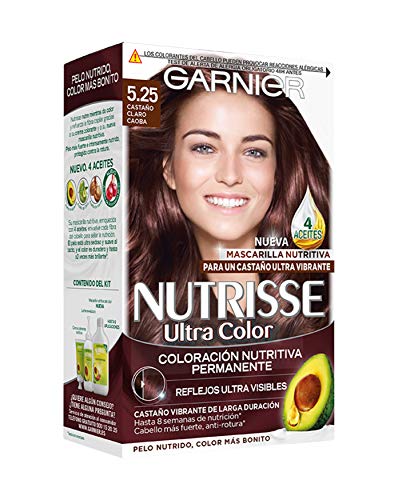 Garnier Nutrisse Creme coloración permanente con mascarilla nutritiva de cuatro aceites - Castaño Claro Caoba 5.25