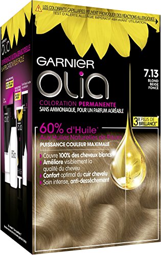 Garnier - Olia - Coloration Permanente à l’Huile Sans Ammoniaque Blond - 7.13 Blond Beige Foncé