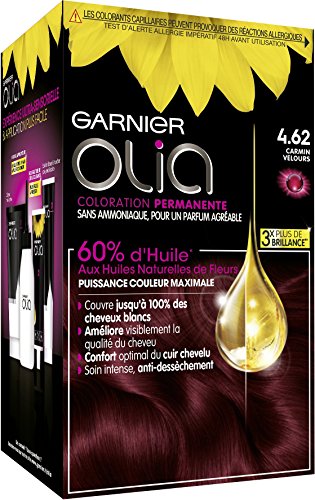 Garnier - Olia - Coloration Permanente à l’Huile Sans Ammoniaque Carmin - 4.62 Carmin Velours