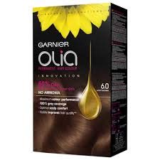 Garnier Olia Oil Powered Color de cabello permanente, 6.0 marrón claro (el embalaje puede variar)