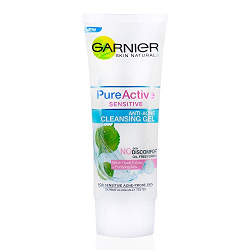 Garnier Pure Active Anti Acné Sensible Limpiador Facial Gel Limpiador Sin Aceite Fórmula