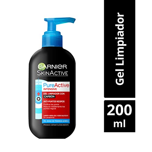 Garnier Skin Active - gel con dosificador Pure Active Intensif, carbón; 200 ml