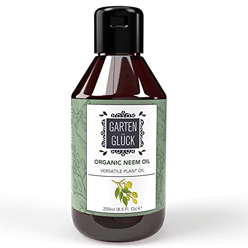 GARTEN GLÜCK Aceite de Neem para Plantas Concentrado - Aceite Neem Plantas Soluble, Neem Oil for Plants - Aceite de Neem Puro Prensado en Frío, Alternativa Orgánica a Aceite de Neem Insecticida, 250ml