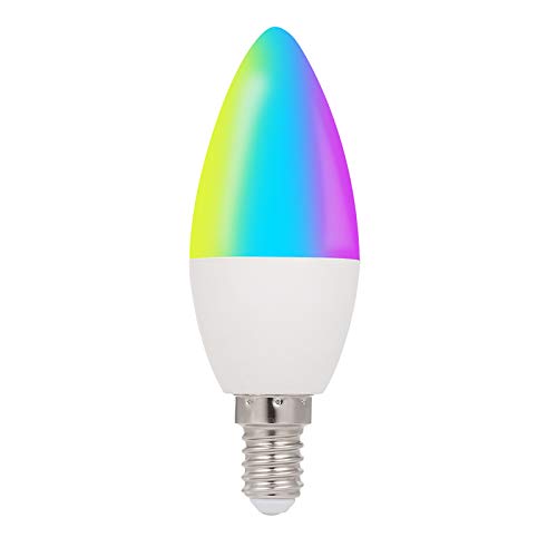 Gecheer Bombilla LED Inteligente WiFi, Bombilla de Vela RGB + W + C, Dimmable Light Phone APP SmartLife / Tuya Remote Control, Compatible con Alexa Google Home Tmall Elf para Control de Voz