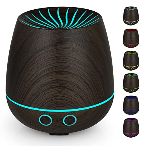 GeeRic humidificador ultrasónico aromaterapia 120ml, USB Difusor de aceite perfumado Nebulizador para aceites esenciales con 7 colores LED silencioso para yoga