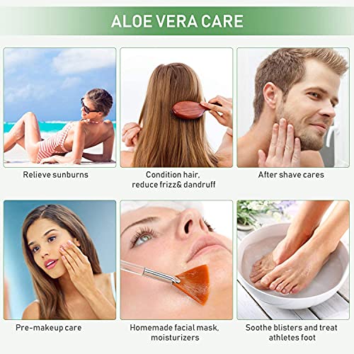 Gel Aloe Vera Puro con áCido HialuróNico 250ML - OrgáNico Natural Aloe Vera Gel 100% Para La Cara, Cuerpo, Cabello, Cuidado De Las Quemaduras Solares