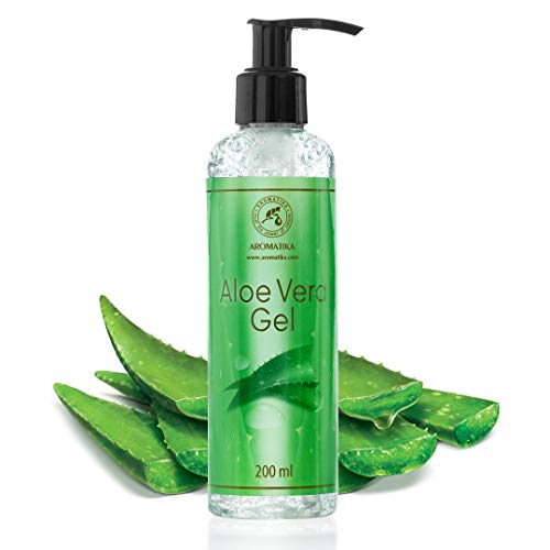 Gel de Aloe Vera 200ml - Cuidado Natural de la Piel y el Cabello - Gel de Aloe Vera Refrescante e Hidratante Rostro Cuerpo - Calmante Aloe Vera para Todo Tipo de Piel - Gel de Aloe Vera Afeitado