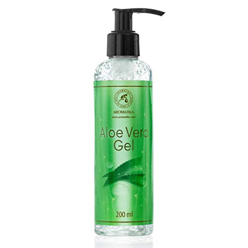 Gel de Aloe Vera 200ml - Cuidado Natural de la Piel y el Cabello - Gel de Aloe Vera Refrescante e Hidratante Rostro Cuerpo - Calmante Aloe Vera para Todo Tipo de Piel - Gel de Aloe Vera Afeitado